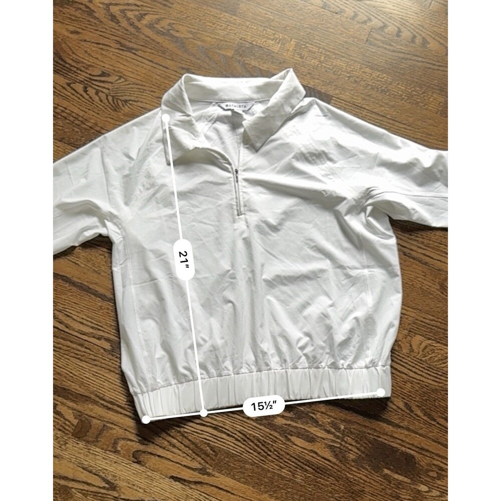Athleta White 1/4 Zip Cropped Windbreaker Pullover Jacket Medium - Picture 6 of 7